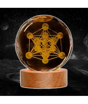 Ahşap Altlıklı Kristal Lamba Şebeke Dekor