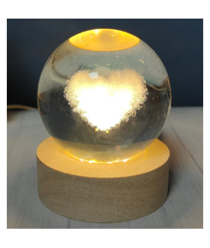 DEKORATIF KALP TASARIMLI CAM KÜRE