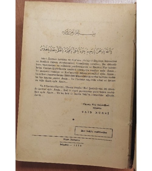 MEKTUBAT ( Baskı Yılı 1958 )