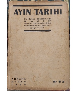 1938 No 52 Nisan Ayın Tarihi Dergisi
