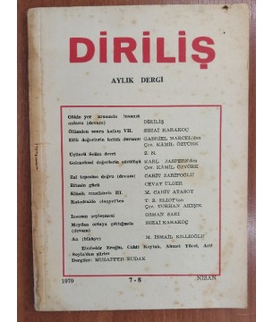 DİRİLİŞ DERGİSİ NİSAN 1970 SAYISI DİRİLİŞ DERGİSİ NİSAN 1970 SAYISI